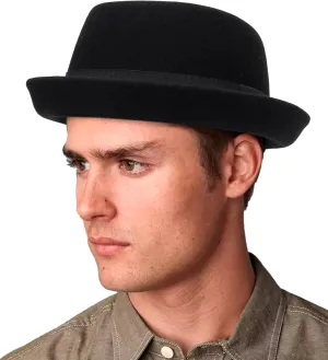1920s Porkpie-Hat Boater-Fedora-for Men - Wool-Felt-Bowler-Derby-Hat for Women Man (Size:S/M)
