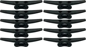 6 inch Black Boat Cleats, 10-Pack Electrophoretic Coated Black Cast Iron Dock Cleat for Marine or Decorative Applications