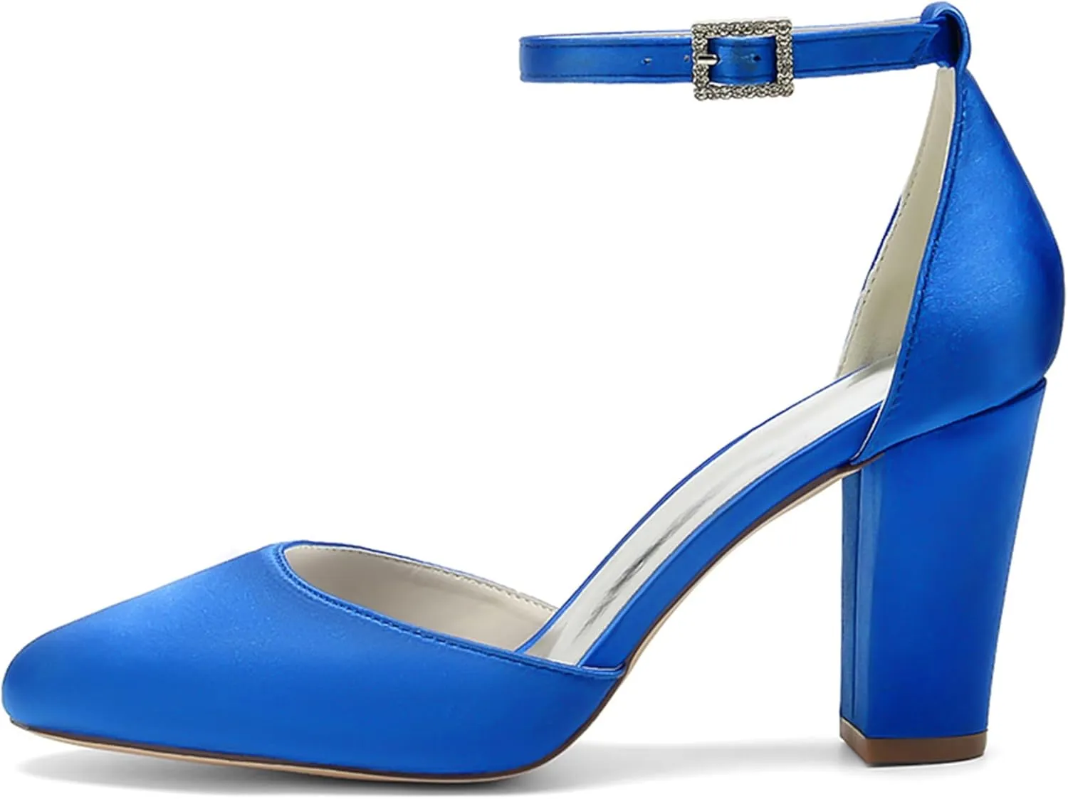 ADMLZQQ Women's Closed Toe Fashion Ankle Strap Block Chunky Low Heel Pump Sandal Party Wedding Dress Shoe