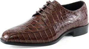 Amali Harvey Fashion Mens Dress Exotic Shoes Croco Lace up Oxford Formal Shoe for Men