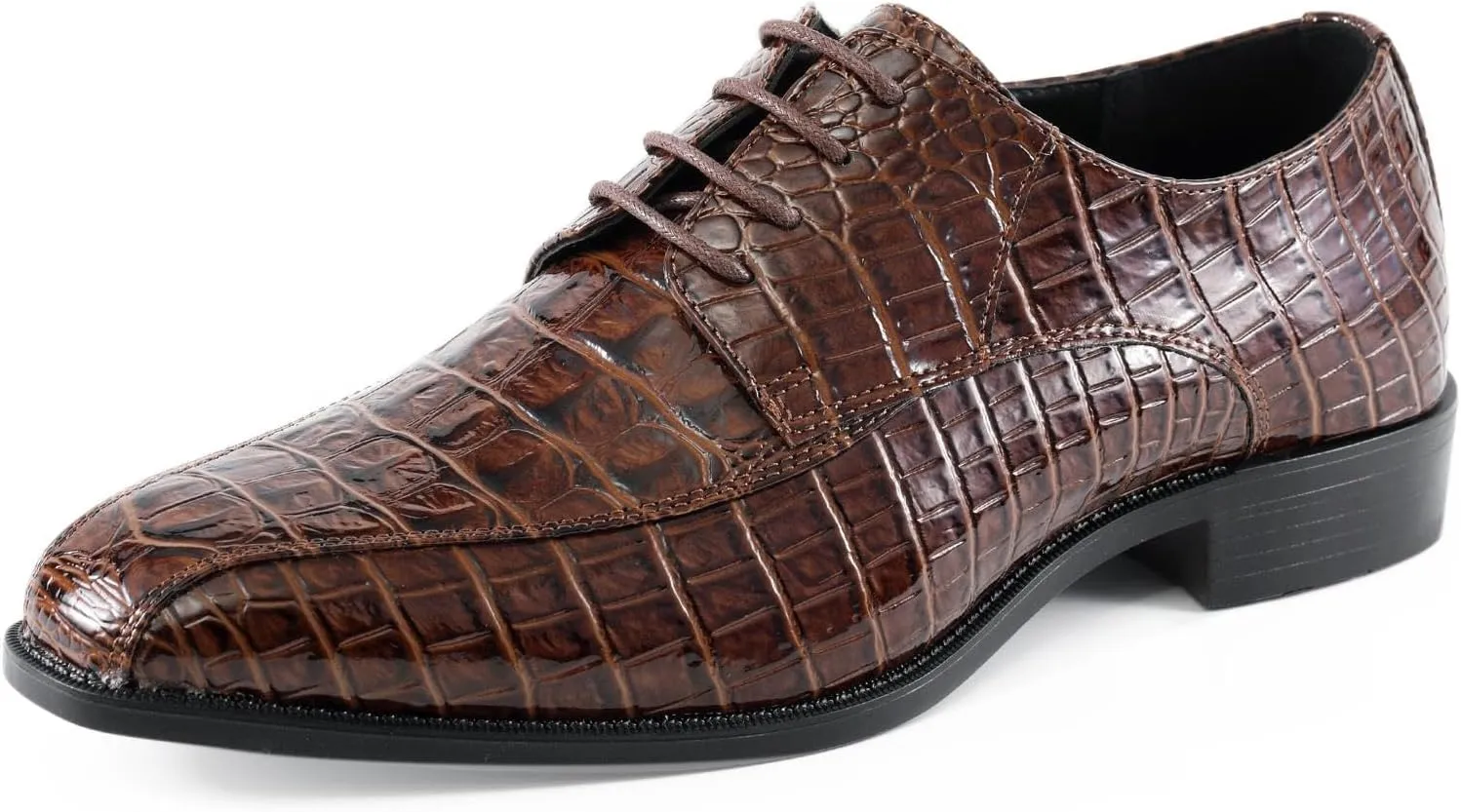 Amali Harvey Fashion Mens Dress Exotic Shoes Croco Lace up Oxford Formal Shoe for Men