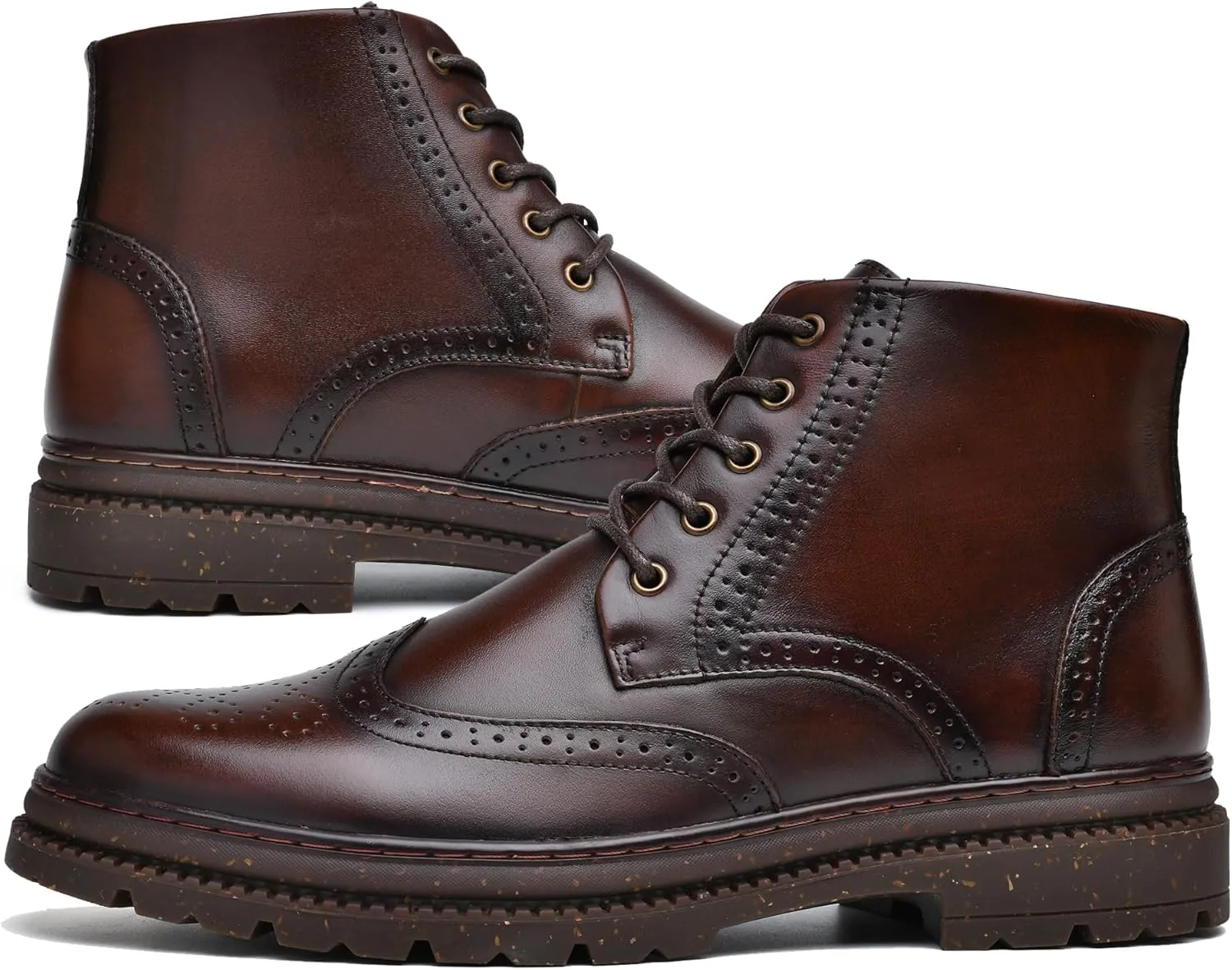 Arkbird Mens Oxford Dress Boots Fashion Casual Genuine Leather Brogue Chukka Ankle Boot for Men