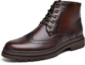 Arkbird Mens Oxford Dress Boots Fashion Casual Genuine Leather Brogue Chukka Ankle Boot for Men