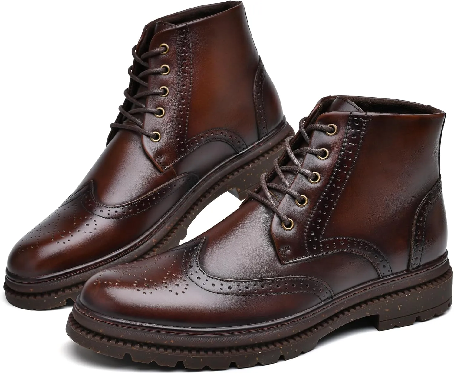 Arkbird Mens Oxford Dress Boots Fashion Casual Genuine Leather Brogue Chukka Ankle Boot for Men