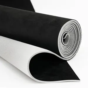 Automotive Suede Headliner Fabric with 3mm Foam Backing Material - Micro-Suede Headliner Flame Retardant Fabric for Home/DIY/Car Replacement/Repair (Black, 60x60in)