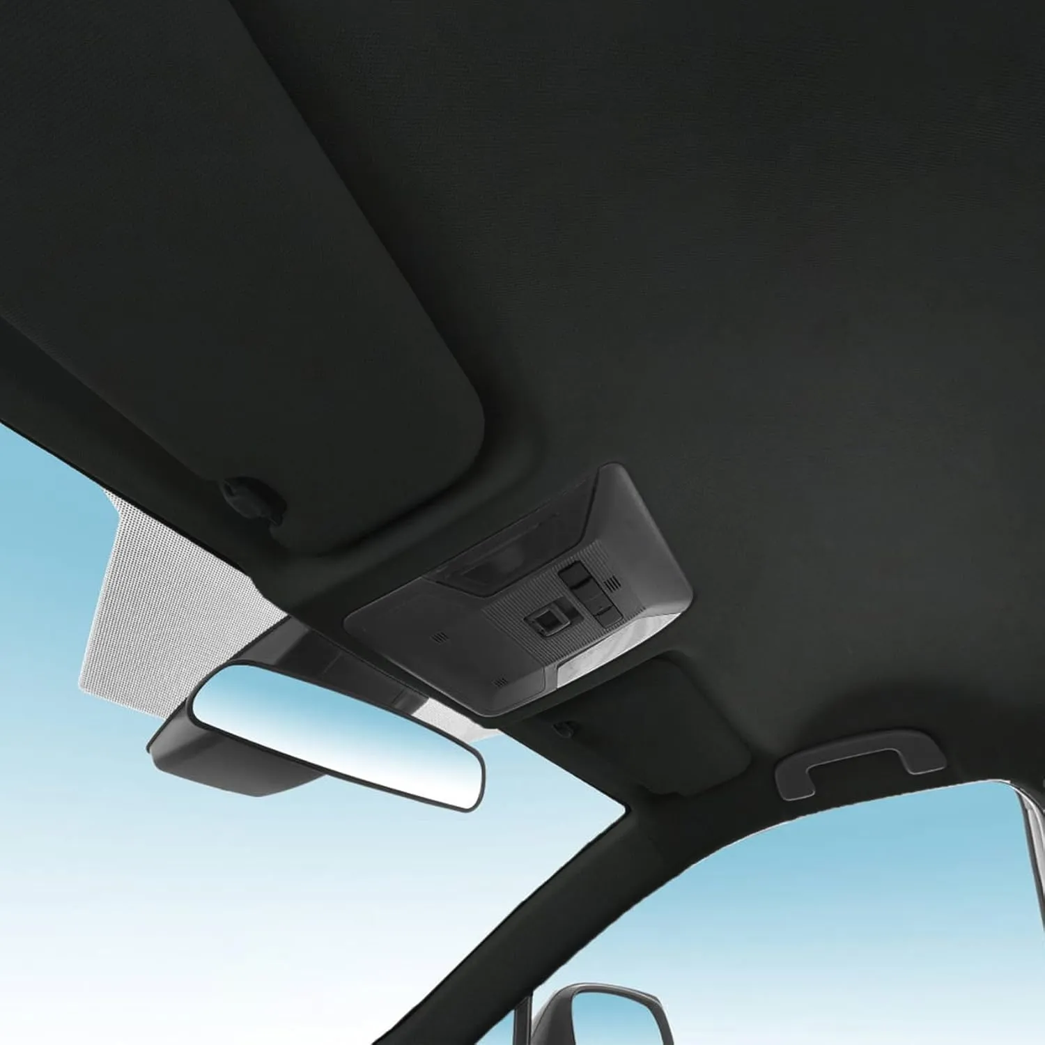 Automotive Suede Headliner Fabric with 3mm Foam Backing Material - Micro-Suede Headliner Flame Retardant Fabric for Home/DIY/Car Replacement/Repair (Black, 60x60in)