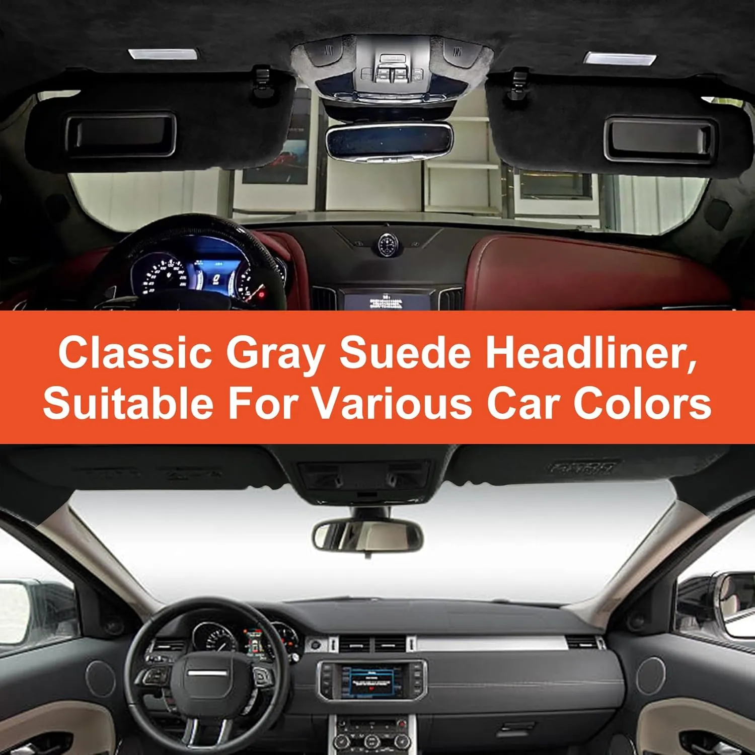 Automotive Suede Headliner Fabric with 3mm Foam Backing Material - Micro-Suede Headliner Flame Retardant Fabric for Home/DIY/Car Replacement/Repair (Black, 60x60in)