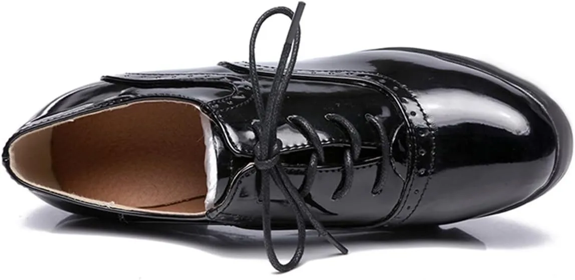 Betastella Women's Chunky Heel Platform Ankle Booties Lace Up Vintage Oxfords Shoes