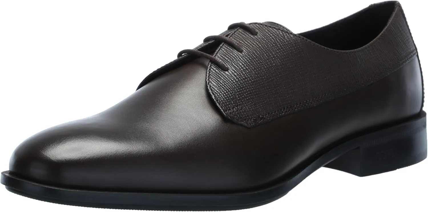BOSS Men's Colby Mixed Leather Lace Up Derby Dress Shoe Oxford