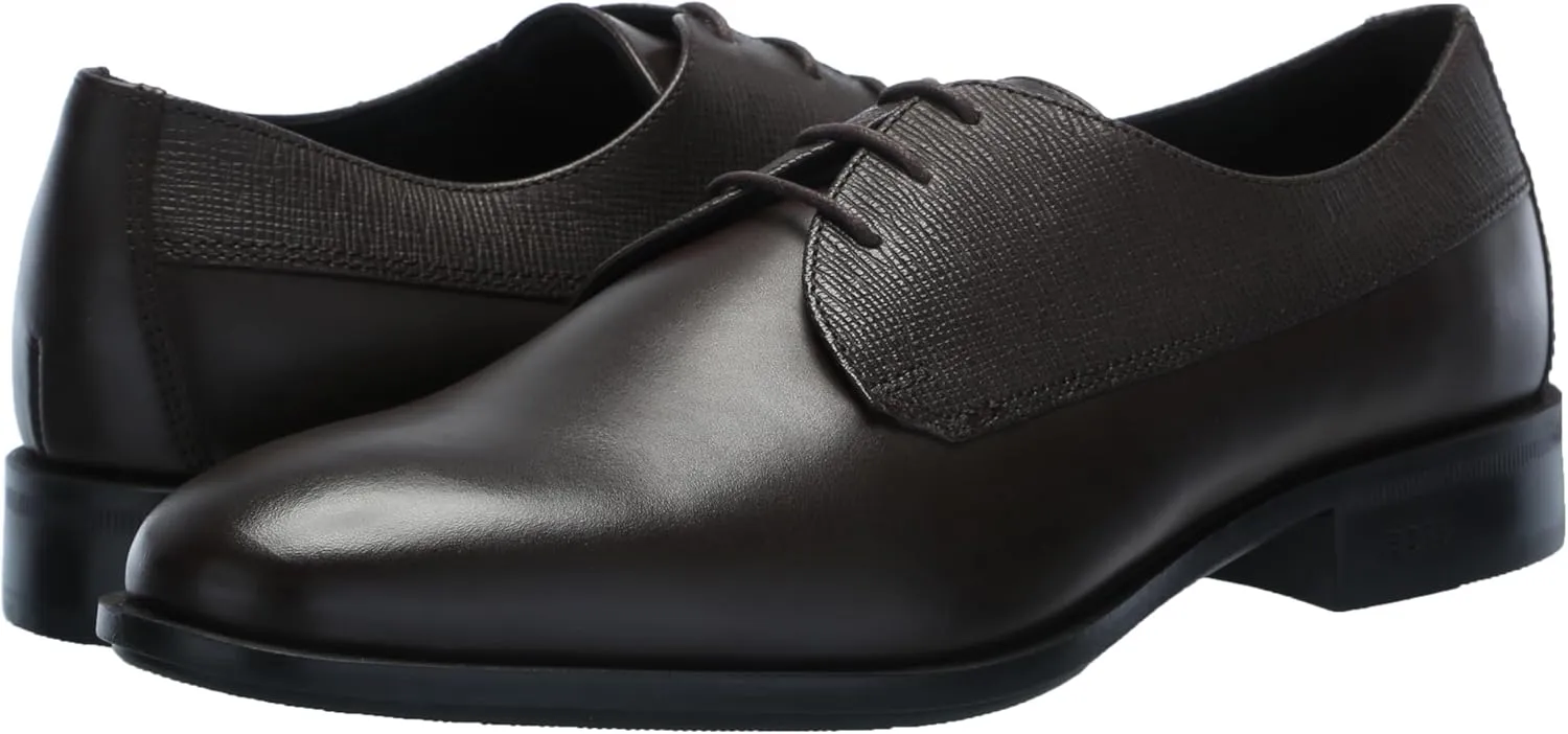 BOSS Men's Colby Mixed Leather Lace Up Derby Dress Shoe Oxford
