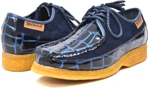 British Collection - Crown Croc Suede and Croc Lace Up Men Shoes