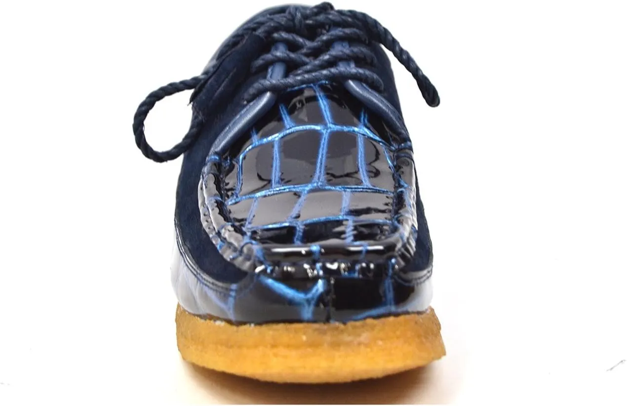 British Collection - Crown Croc Suede and Croc Lace Up Men Shoes