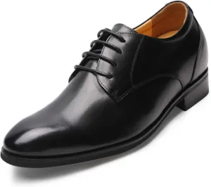 CHAMARIPA Elevator Shoes for Men Invisible Height Increasing Elevator Shoes Lace up Leather Formal Oxford Dress Tuxedo Lift Shoes Make You Taller