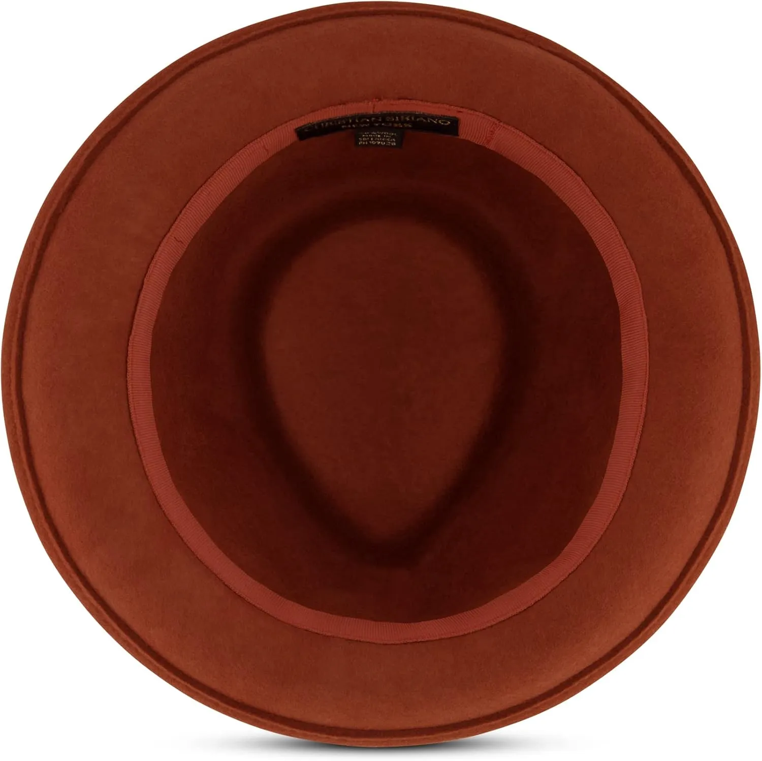Concept One Christian Siriano New York, Wool Felt Wide Brim Fedora Fashion Hat with Paper Clip Chain Band