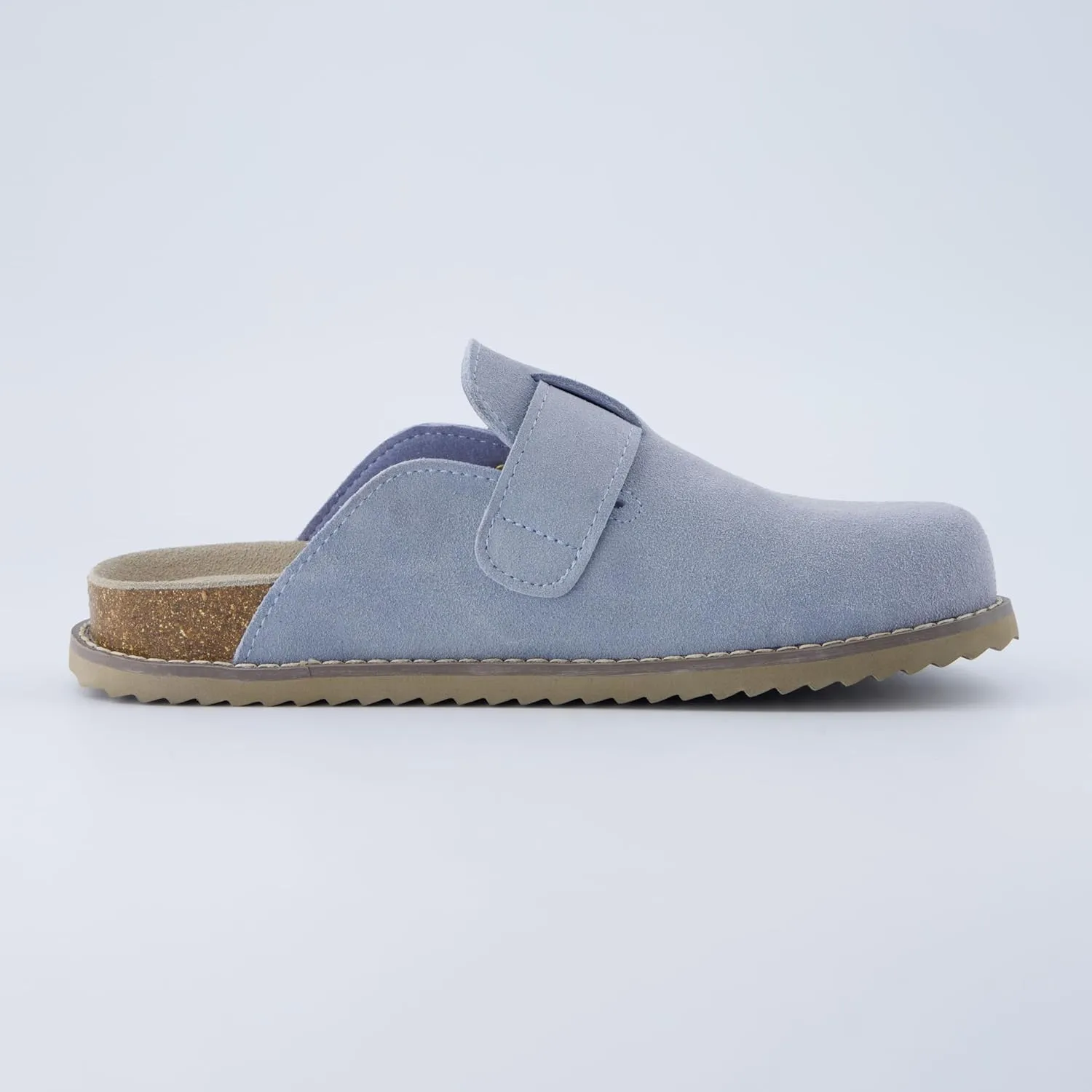 CUSHIONAIRE Women's Blain Genuine Suede Slip-On Clogs with   Memory Foam & Chic Buckle Mule - Comfortable, Non-Slip, Wide Widths Available
