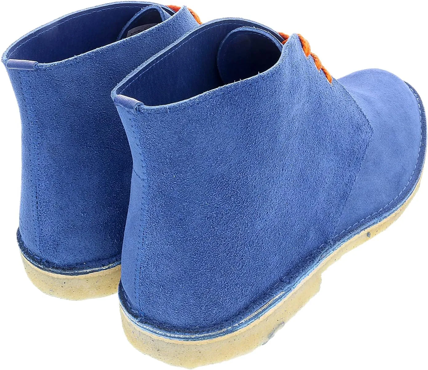 Daniela Fargion Blue Suede Orange Laced Leather Derby Shoes- for Mens