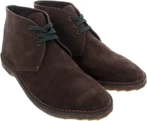 Daniela Fargion Brown Suede Dark Green Laced Leather Derby Shoes- for Mens