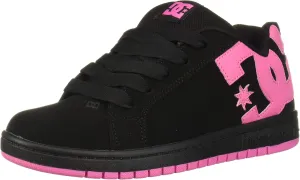 DC boys Court Graffik Youth Low Top Skate Shoe, Black/Pink, 5.5 Big Kid US