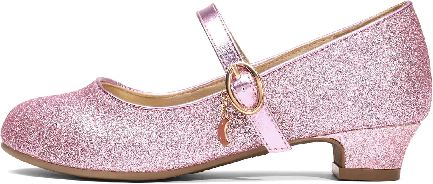DREAM PAIRS Girls Mary Jane Low Heel Princess Flower Wedding Party Pump Dress Shoes