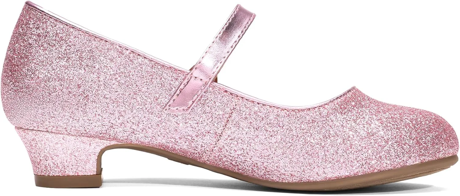 DREAM PAIRS Girls Mary Jane Low Heel Princess Flower Wedding Party Pump Dress Shoes