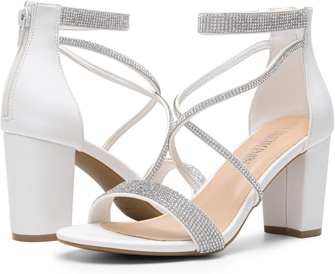 DREAM PAIRS Women's Chunk Low Heel Pump Sandals