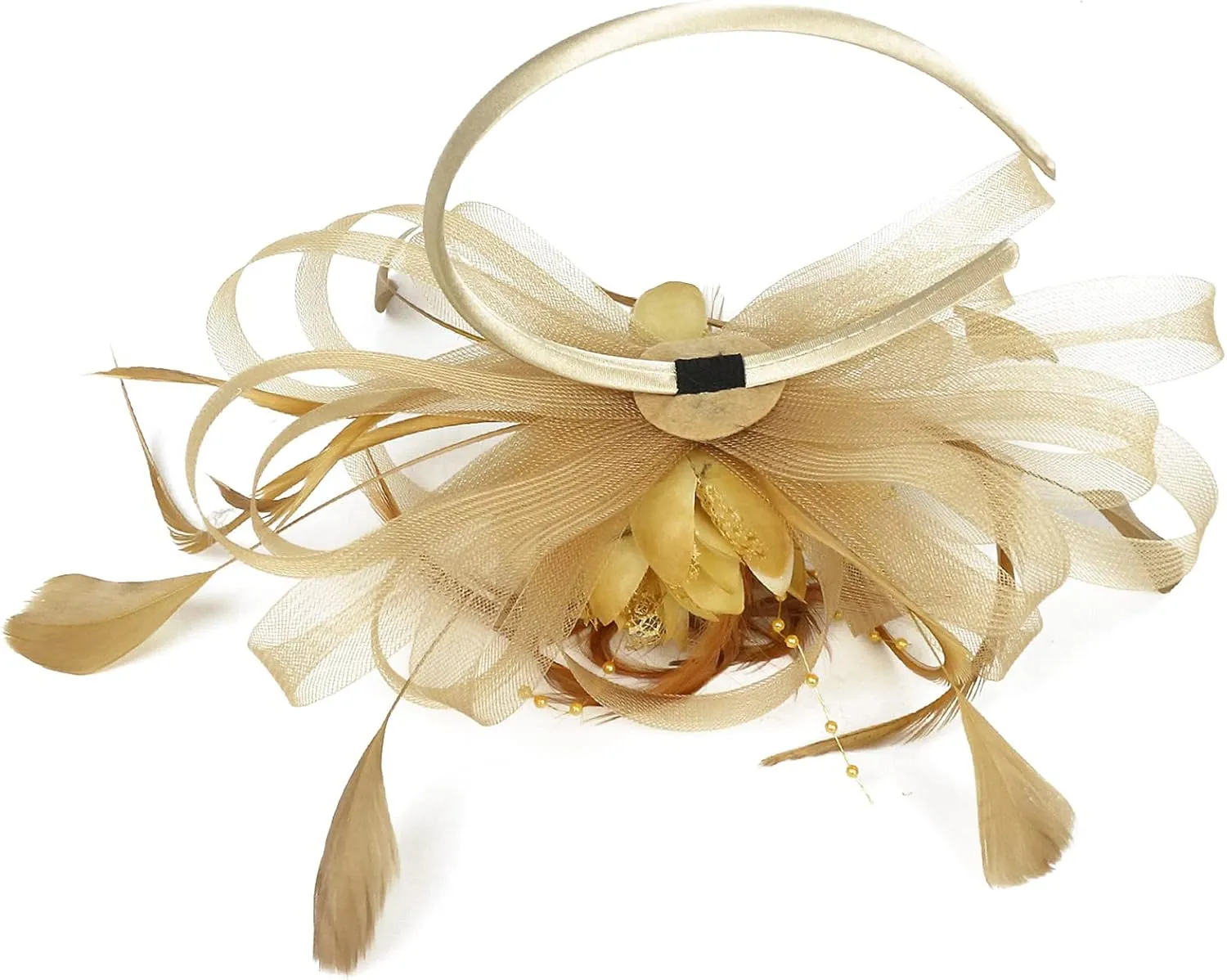 Fascinator Hats for Women Feather Flower Hair Clip Brooch Wedding Tea Party Hat Derby Race Headwear