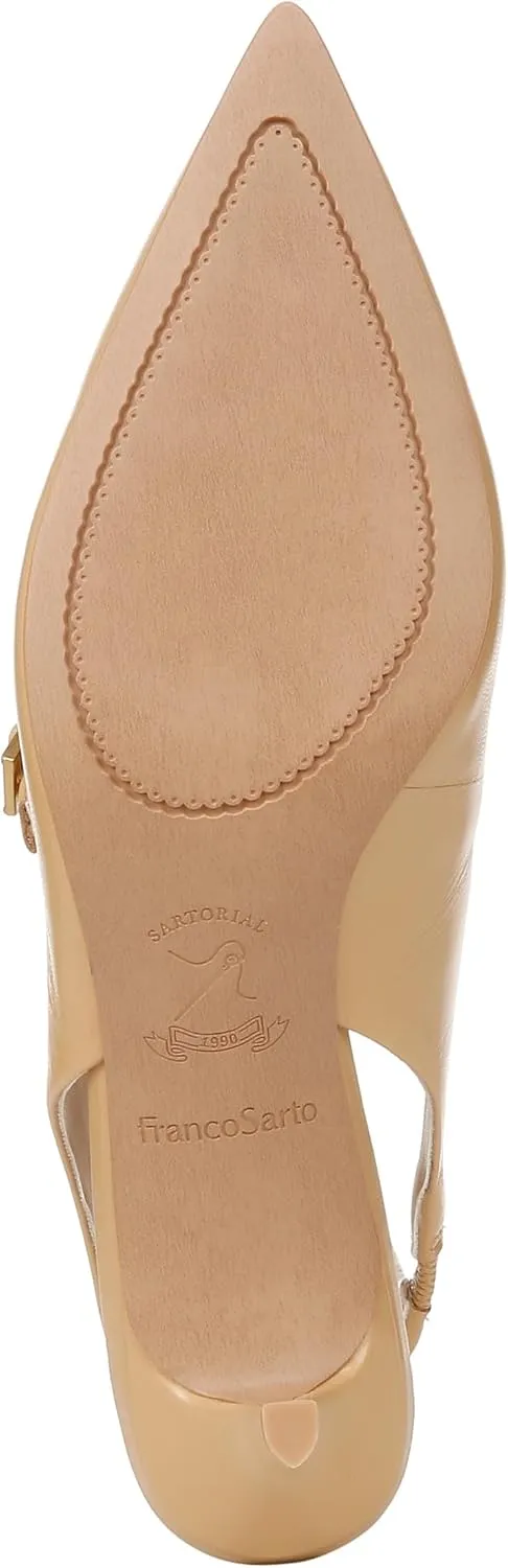 Franco Sarto Women's Khloe Pointed Toe Slingback Kitten Heel Pump