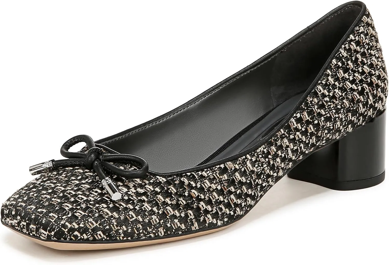 Franco Sarto Women's Natalia Square Toe Block Heel Pump with Bow