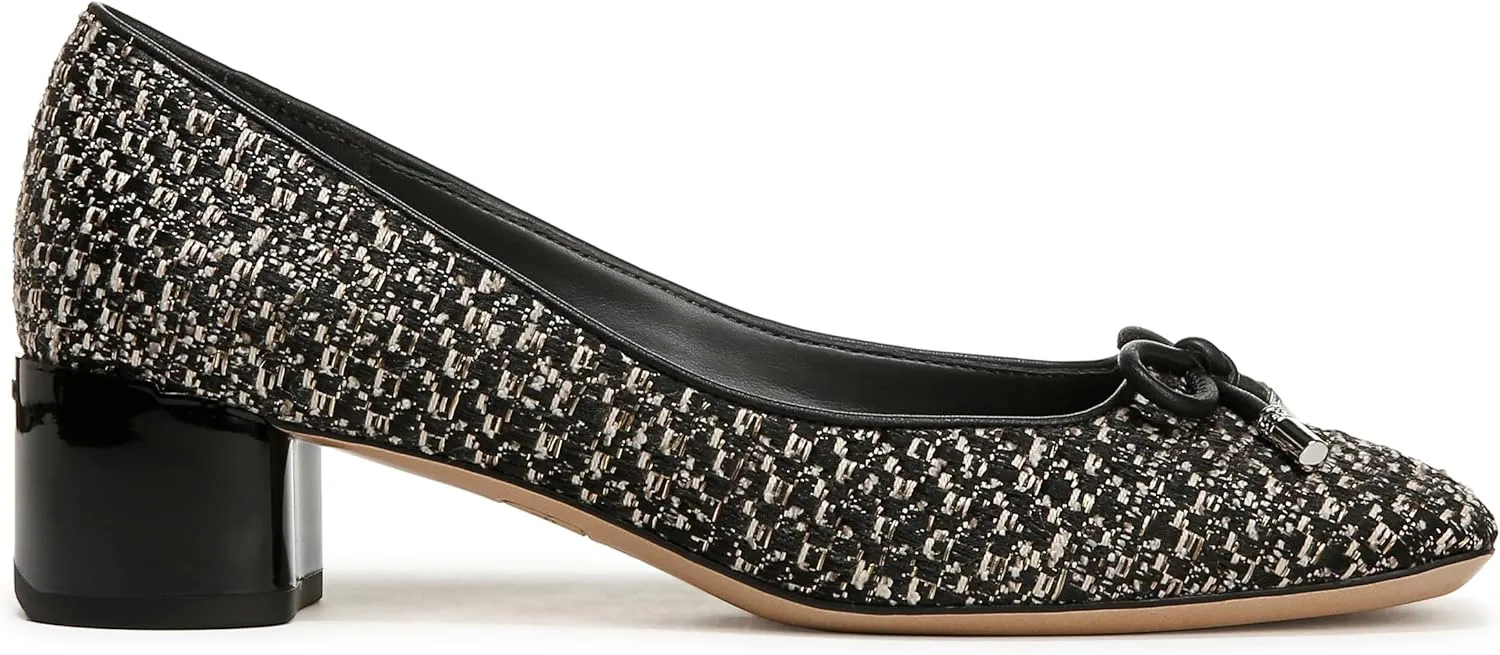 Franco Sarto Women's Natalia Square Toe Block Heel Pump with Bow