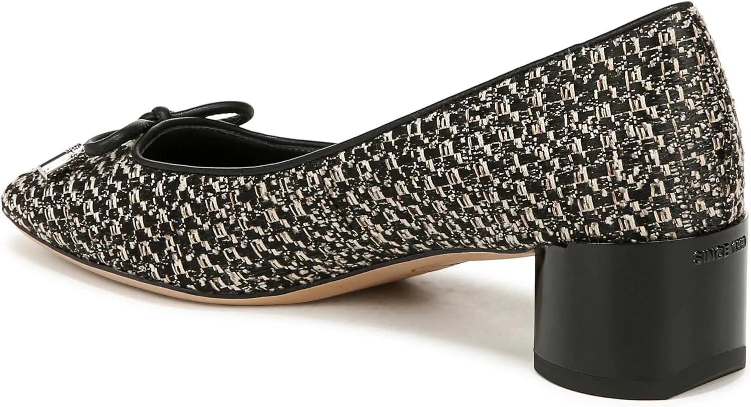 Franco Sarto Women's Natalia Square Toe Block Heel Pump with Bow