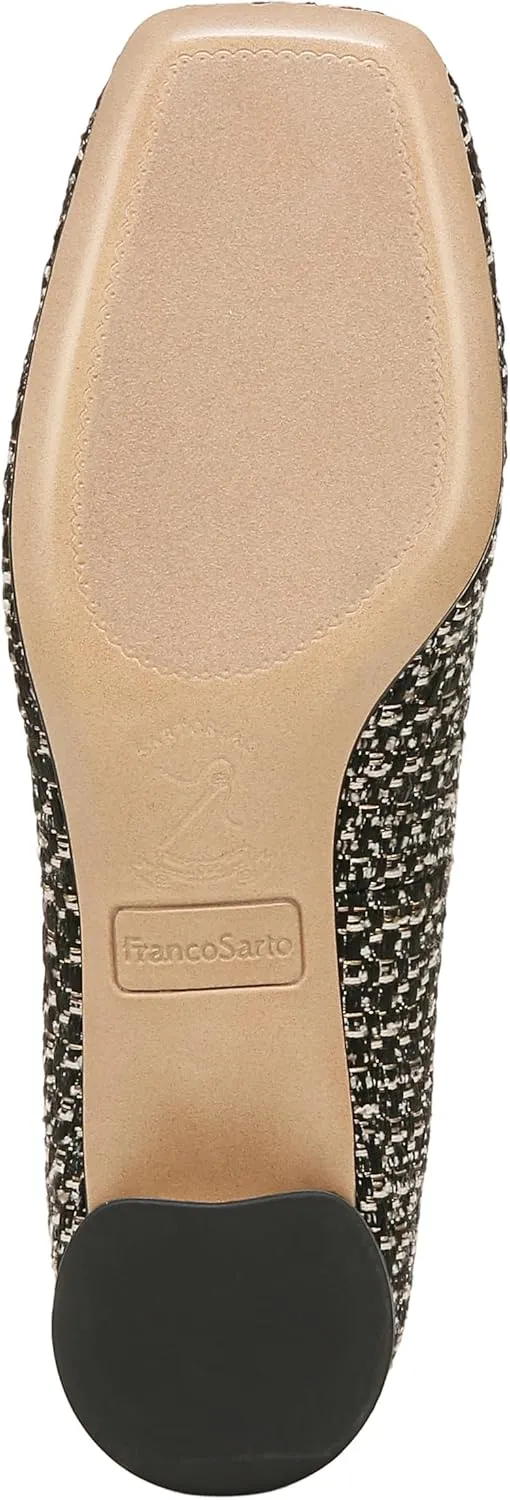 Franco Sarto Women's Natalia Square Toe Block Heel Pump with Bow