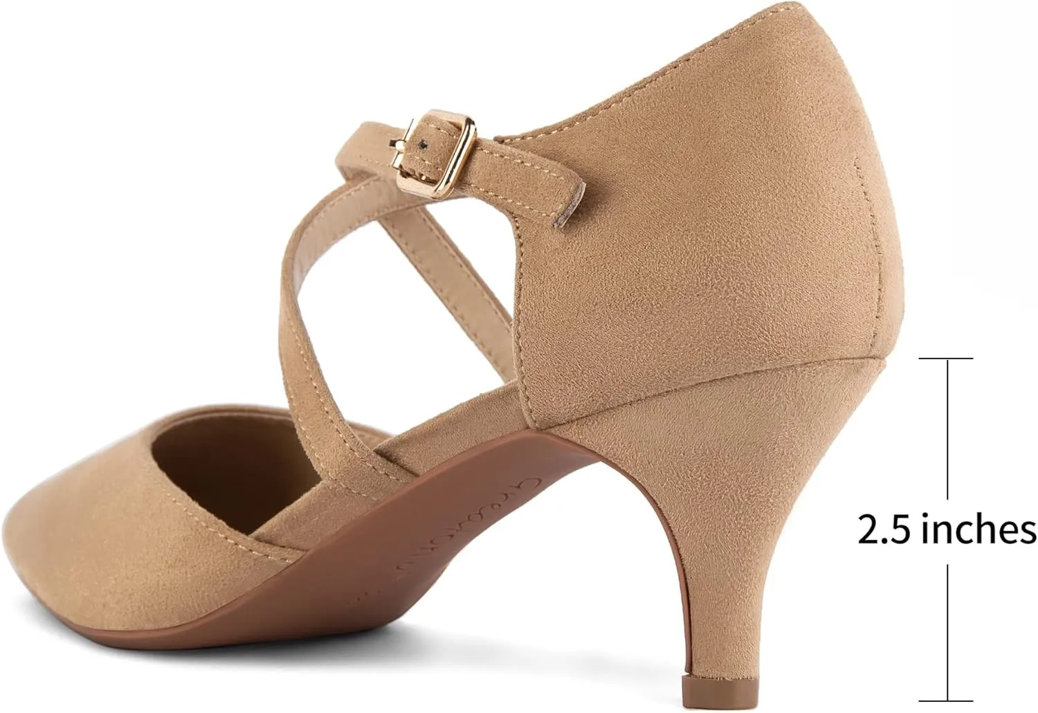 Greatonu Women's Low Heel Pumps Pointed Toe Bridal Wedding Party Kitten Heel Pump Shoes