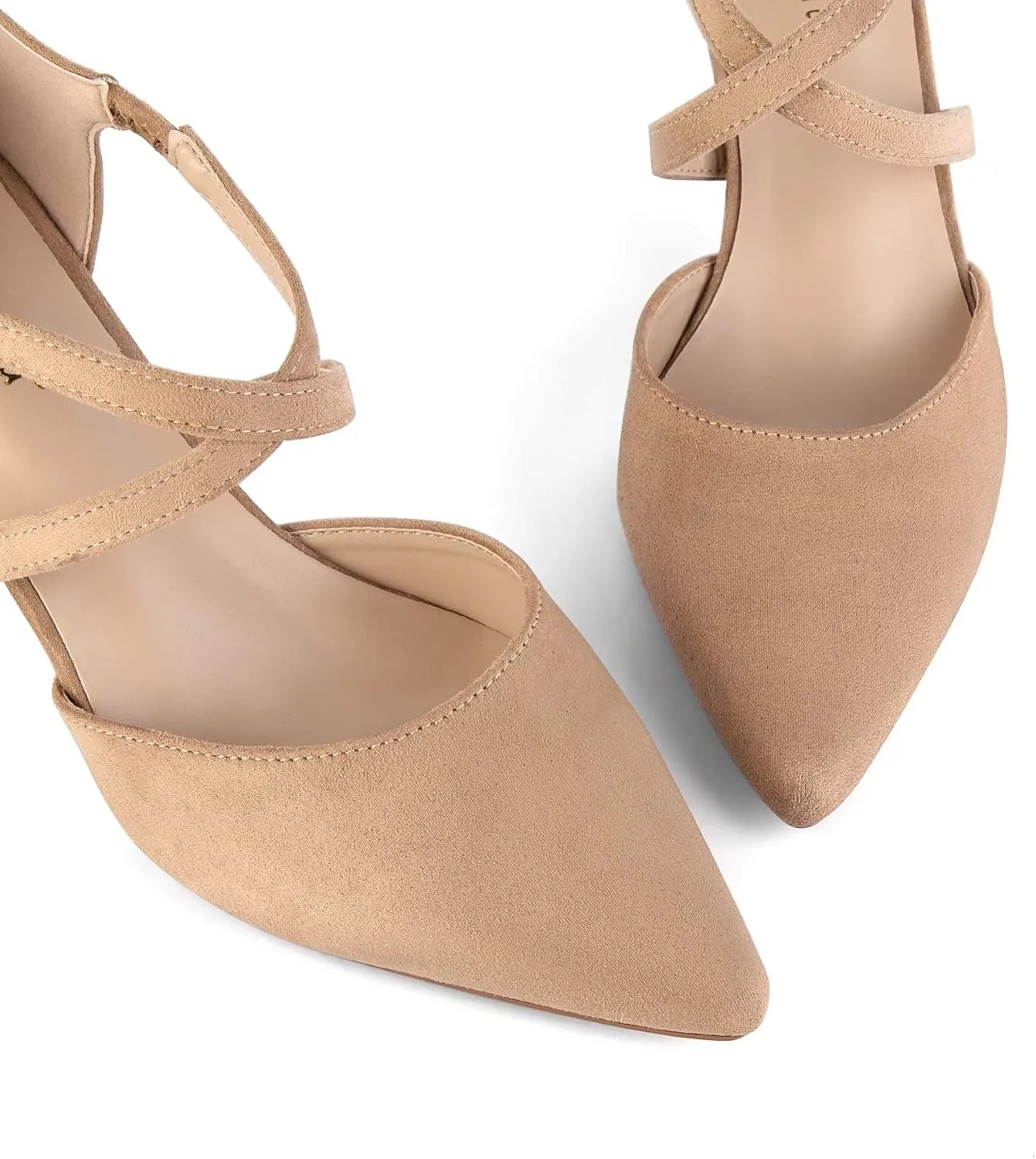 Greatonu Women's Low Heel Pumps Pointed Toe Bridal Wedding Party Kitten Heel Pump Shoes