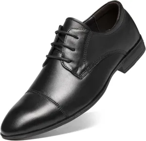 HOOENG Dress Oxford Formal Shoes for Men Lace Up Crocodile Print Derby Shoes Round Cap Toe Leather Slip Resistant Block Heel Low Top Anti-Slip Wedding (Size : 7.5, 颜色 : Black)