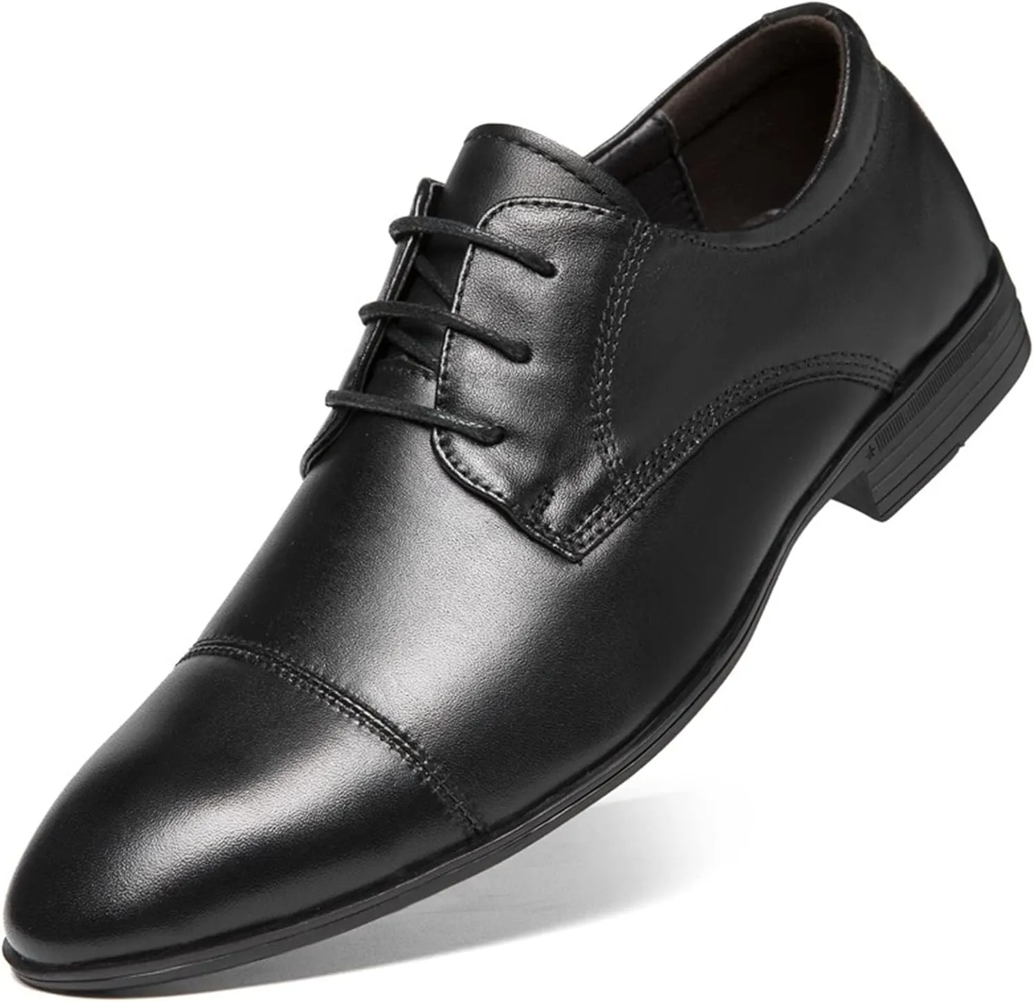 HOOENG Dress Oxford Formal Shoes for Men Lace Up Crocodile Print Derby Shoes Round Cap Toe Leather Slip Resistant Block Heel Low Top Anti-Slip Wedding (Size : 7.5, 颜色 : Black)
