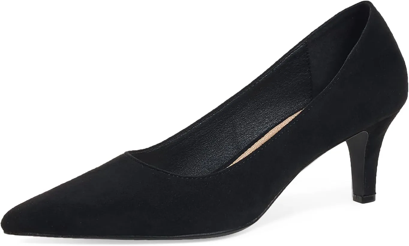 Kitten Heels for Women Closed Toe Heels 2 inch Low Heel Comfortable Pump Shoes for Women Work Casual Party Dressy Wedding