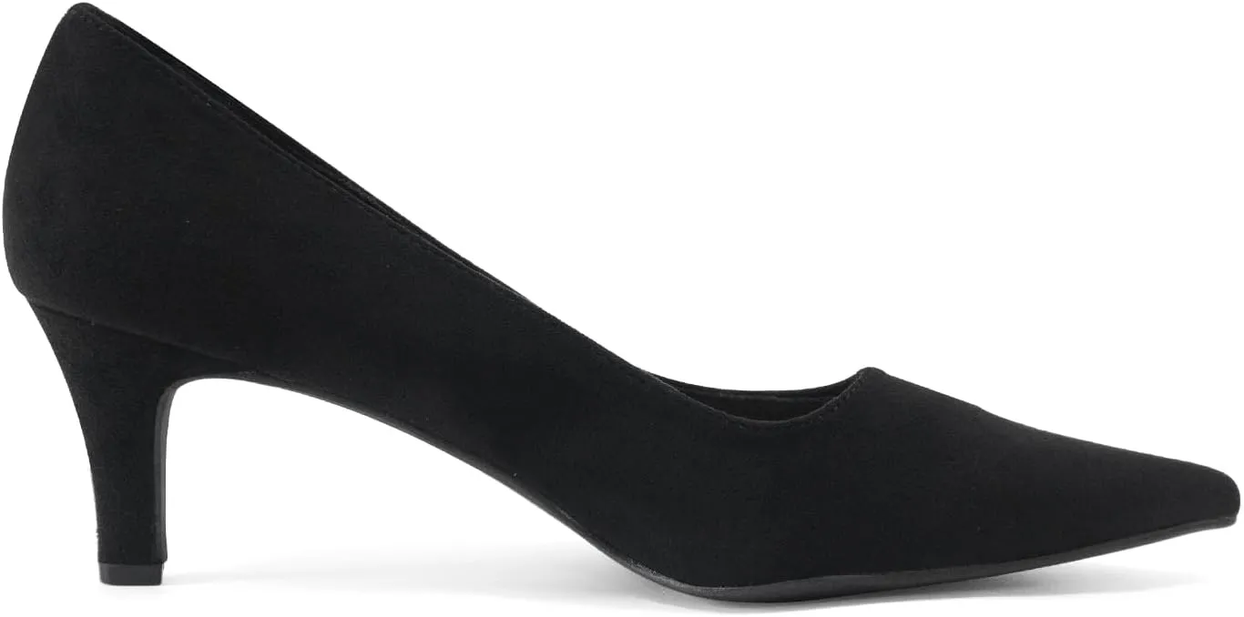 Kitten Heels for Women Closed Toe Heels 2 inch Low Heel Comfortable Pump Shoes for Women Work Casual Party Dressy Wedding
