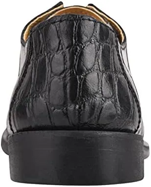 LIBERTYZENO Boys Animal Print Genuine Leather Kids Lace Up Oxford Dress Shoes for Prom Graduation