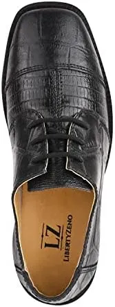 LIBERTYZENO Boys Animal Print Genuine Leather Kids Lace Up Oxford Dress Shoes for Prom Graduation