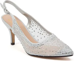 Lola Embellished Pointed Toe Slingback Pump