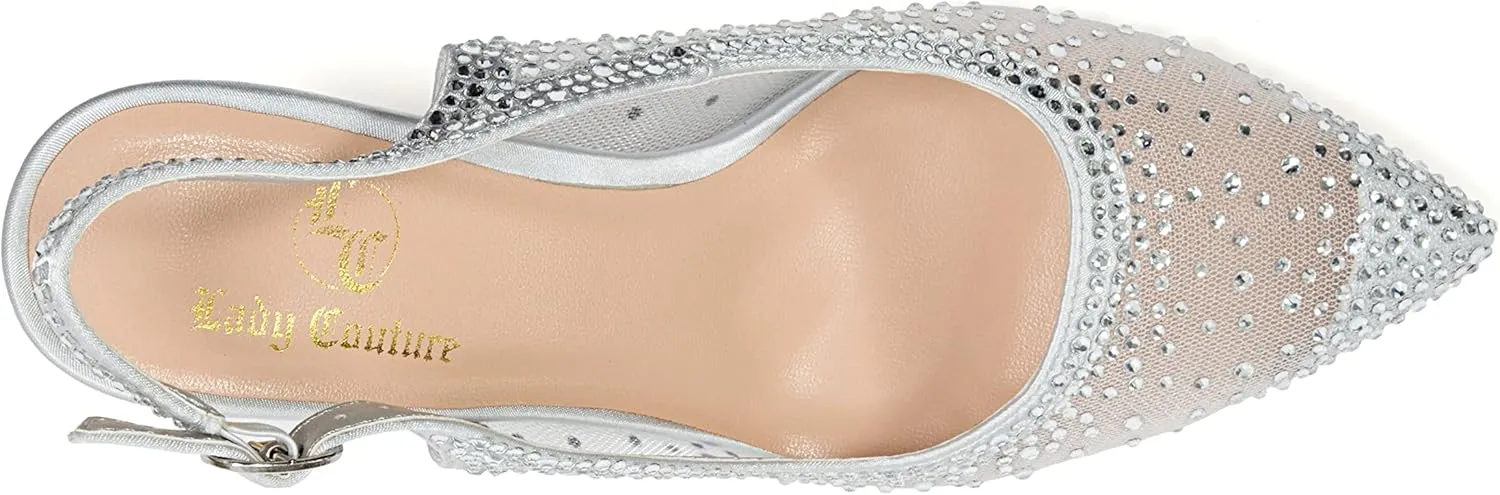 Lola Embellished Pointed Toe Slingback Pump