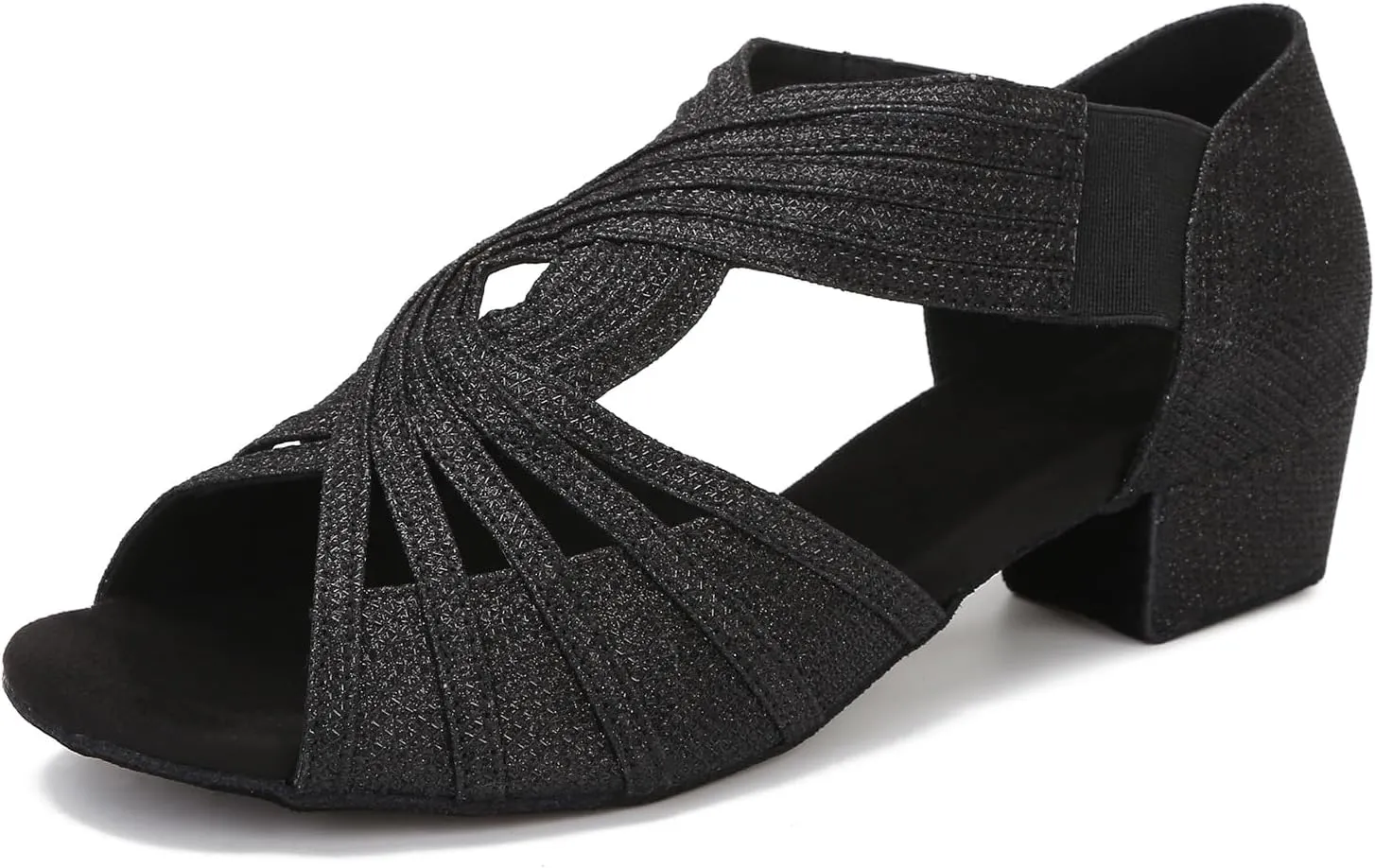 Low Heel Women Ballroom Dance Shoes Salsa Batchata Social Beginner Practice Wedding Dancing 1.5in Heels YT04