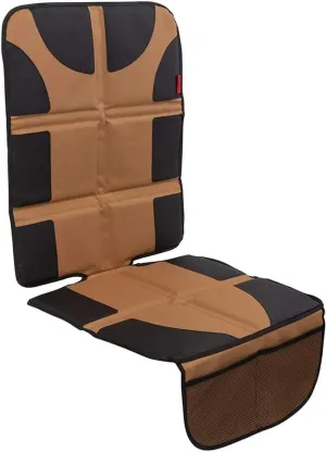 Lusso Gear Car Seat Protector with Thick Padding - Baby Cover with 2 Mesh Storage Pockets - Waterproof Tan Seat, Non-Slip Backing - Car Accessories - Carseat Cover