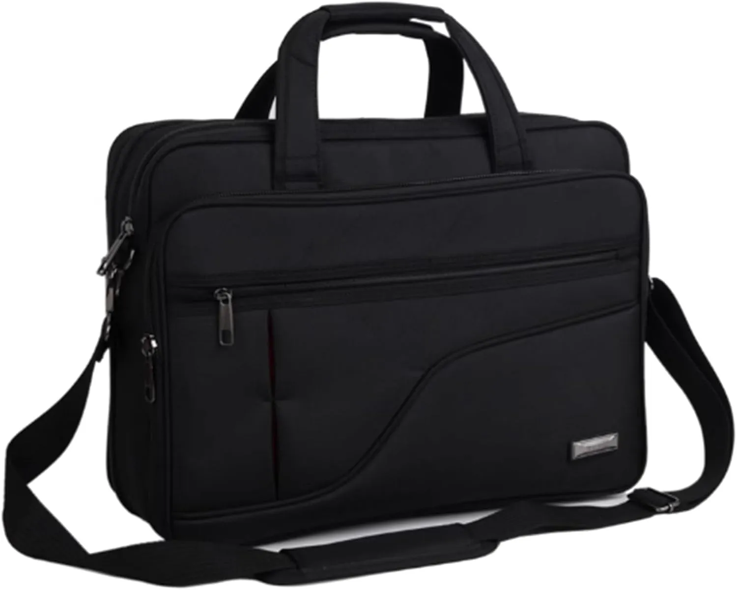 Men Computer Satchel Bag, Water Resistant, handheld Laptop Case, oxford fabric, Portable Work Bag w/Strap, for Business Office College Travel, Laptop Briefcase, 16.9in