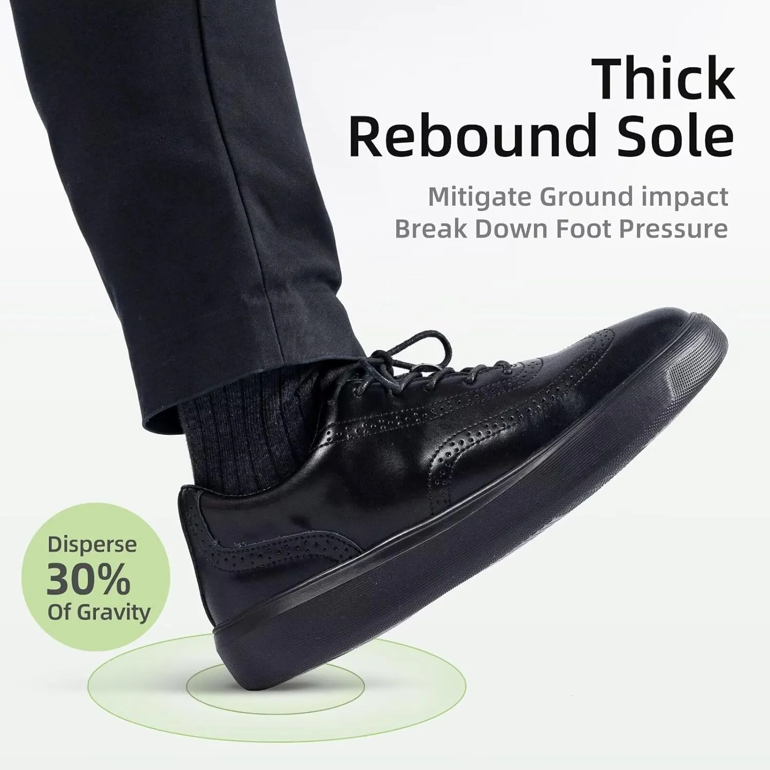 Men's Orthopedic Leather Dress Walking Shoes: Comfortable Plantar Fasciitis Oxford with Arch Support, Orthotic Casual Business Flat Feet Work Shoes for Foot and Heel Pain Relief