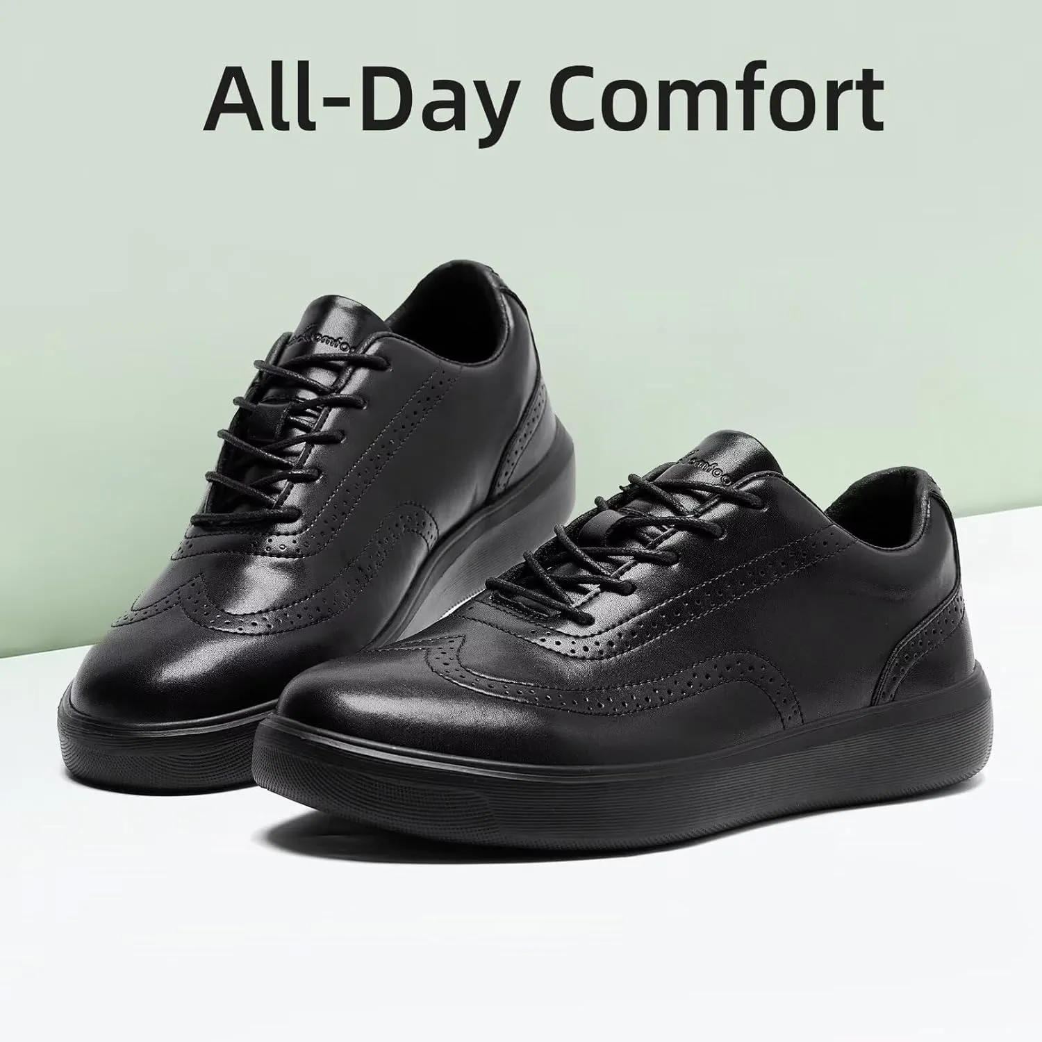 Men's Orthopedic Leather Dress Walking Shoes: Comfortable Plantar Fasciitis Oxford with Arch Support, Orthotic Casual Business Flat Feet Work Shoes for Foot and Heel Pain Relief