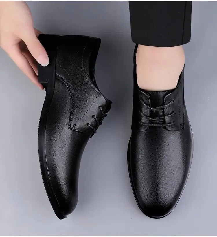 Men's Pointed Toe Dress Shoes, Men's Leather Shoes, Business Dress Shoes All-Match Casual Shock-Absorbing Footwear Wear-Resistant Shoes