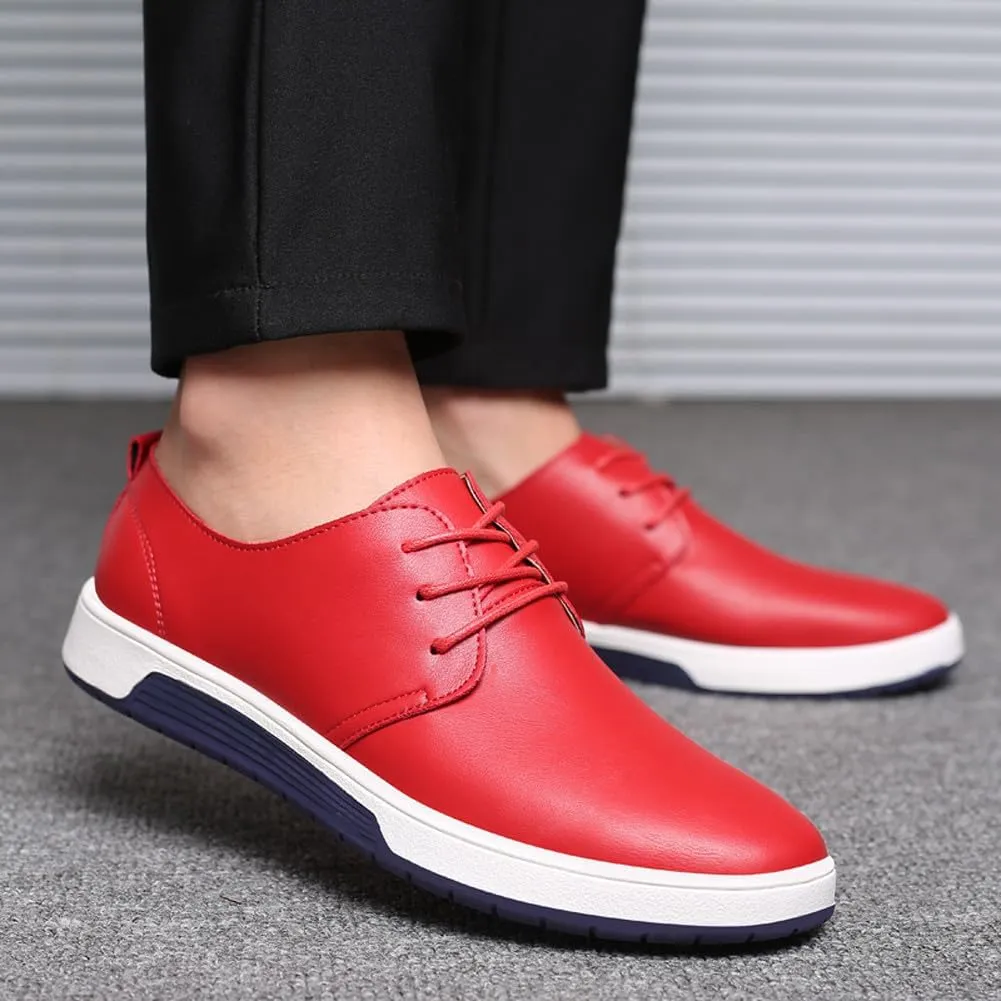 Men's Stylish Lace Up Oxford Sneakers Comfortable Casual Walking Business Driving Dress Shoes
