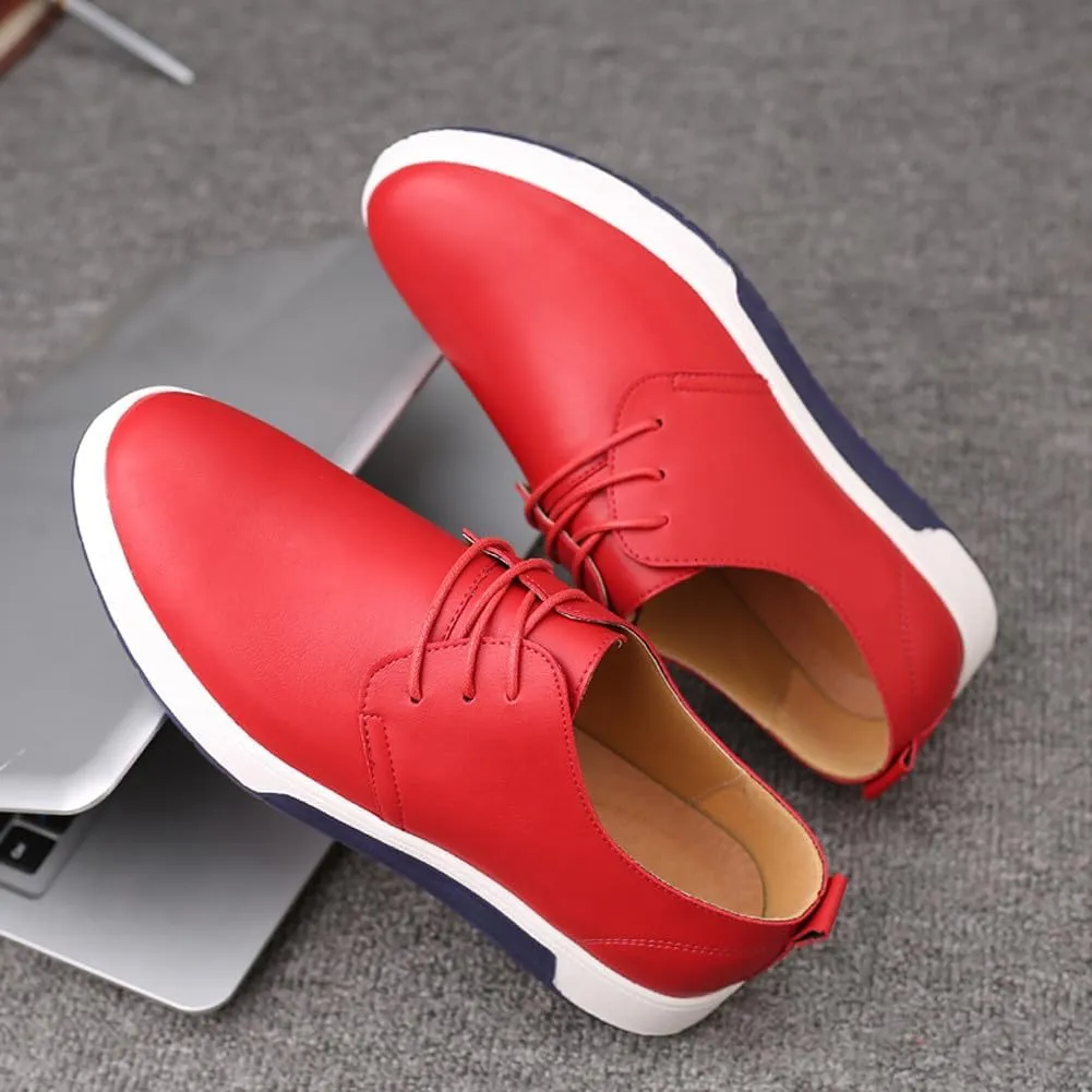 Men's Stylish Lace Up Oxford Sneakers Comfortable Casual Walking Business Driving Dress Shoes