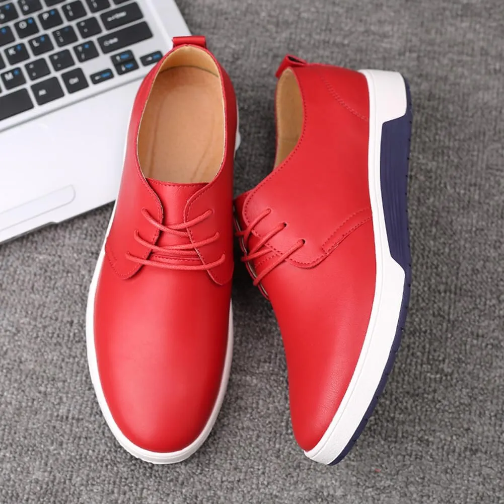 Men's Stylish Lace Up Oxford Sneakers Comfortable Casual Walking Business Driving Dress Shoes